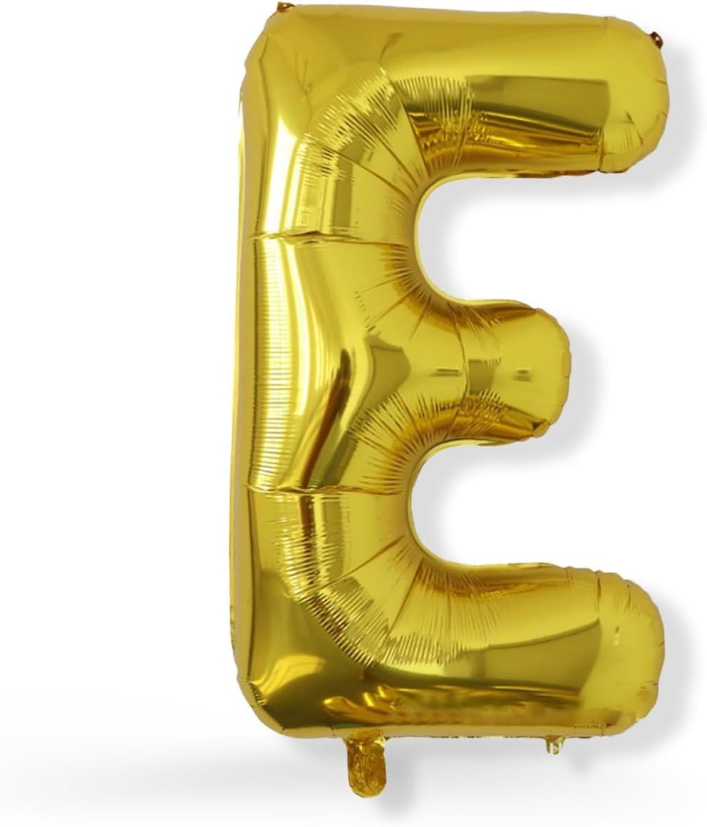 Golden Foil Letter E Balloon Birthday Party Decor