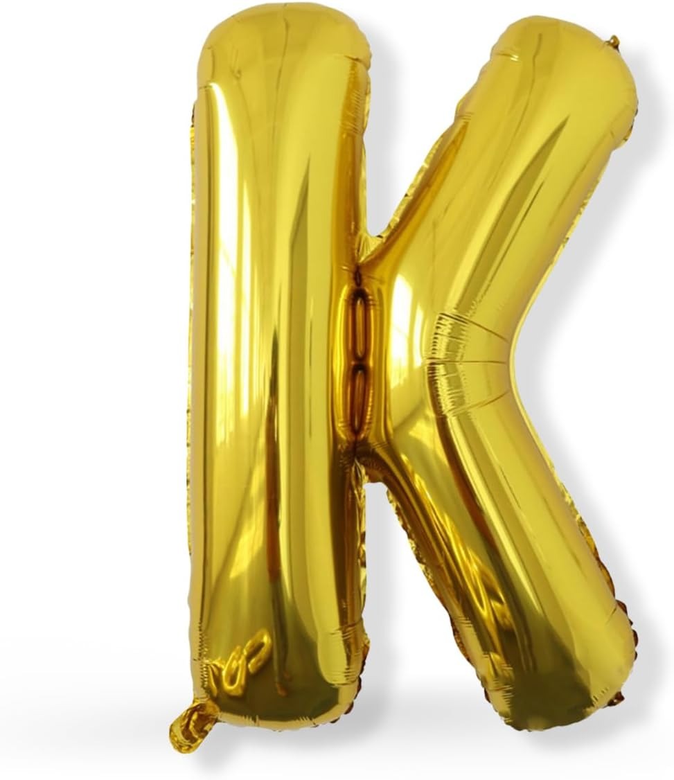 Golden Foil Letter K Balloon Birthday Party Decor