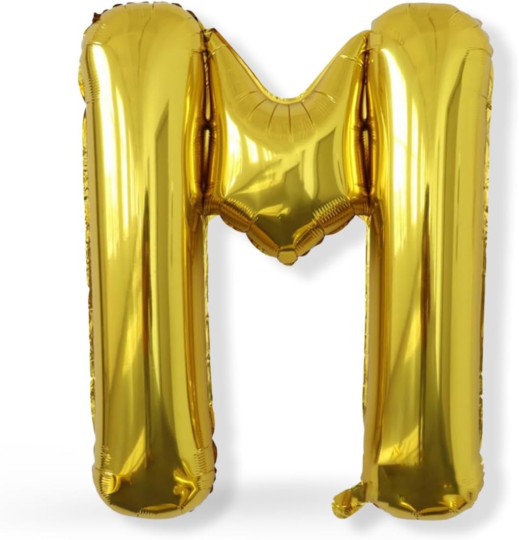 Golden Foil Letter M Balloon Birthday Party Decor